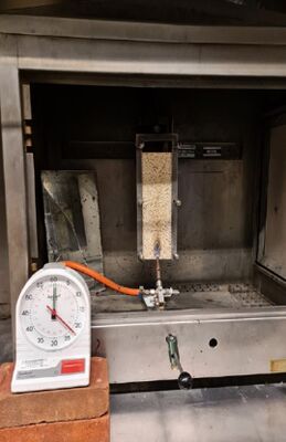 EN ISO 11925 การทดสอบการติดไฟของวัสดุก่อสร้าง - การทดสอบแหล่งกำเนิดไฟเดียว